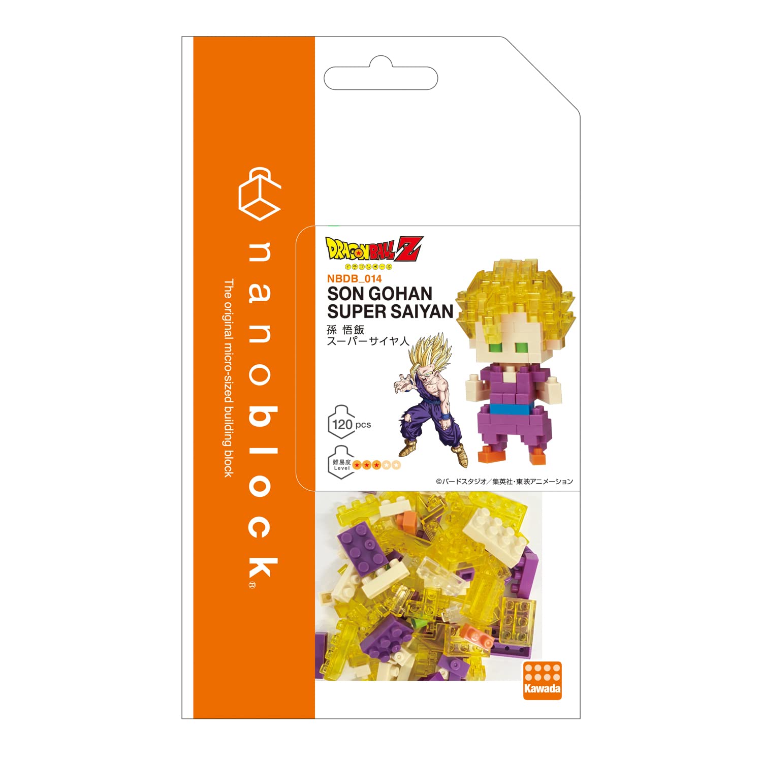 Nanoblock 130-piece build kit showcasing tiny bricks for detailed 3D art.