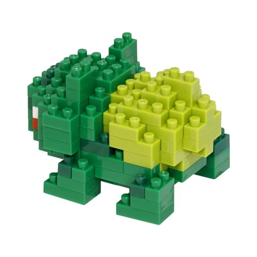Nanoblock Bulbasaur micro-bricks kit showcasing intricate detailing and secure fit.