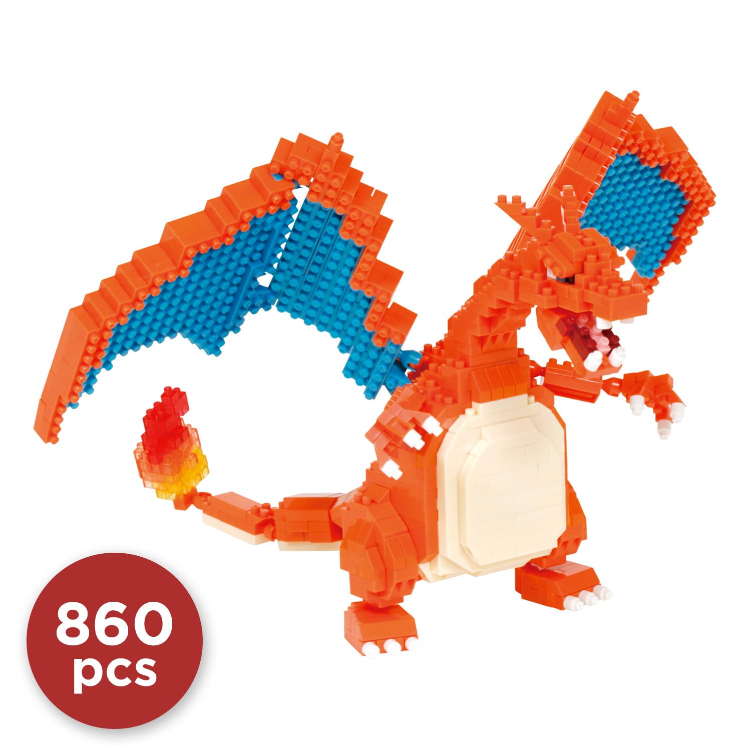 Nanoblock Charizard Deluxe Edition showcases 770-piece detail for collectors.