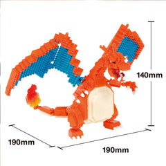 Nanoblock Charizard Deluxe Edition build process emphasizes precision.