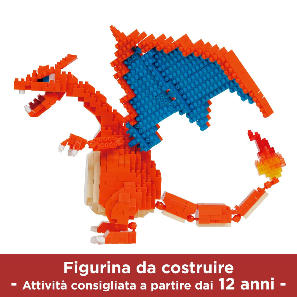 Nanoblock Charizard Deluxe Edition step-by-step instructions guide assembly.