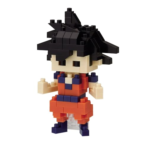 Nanoblock Son Goku close-up bricks reveal tiny 4mm pieces with rich detail.