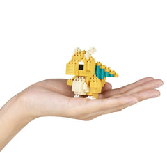 nanoblock Dragonite Bluefin label confirms licensed safety and support.
