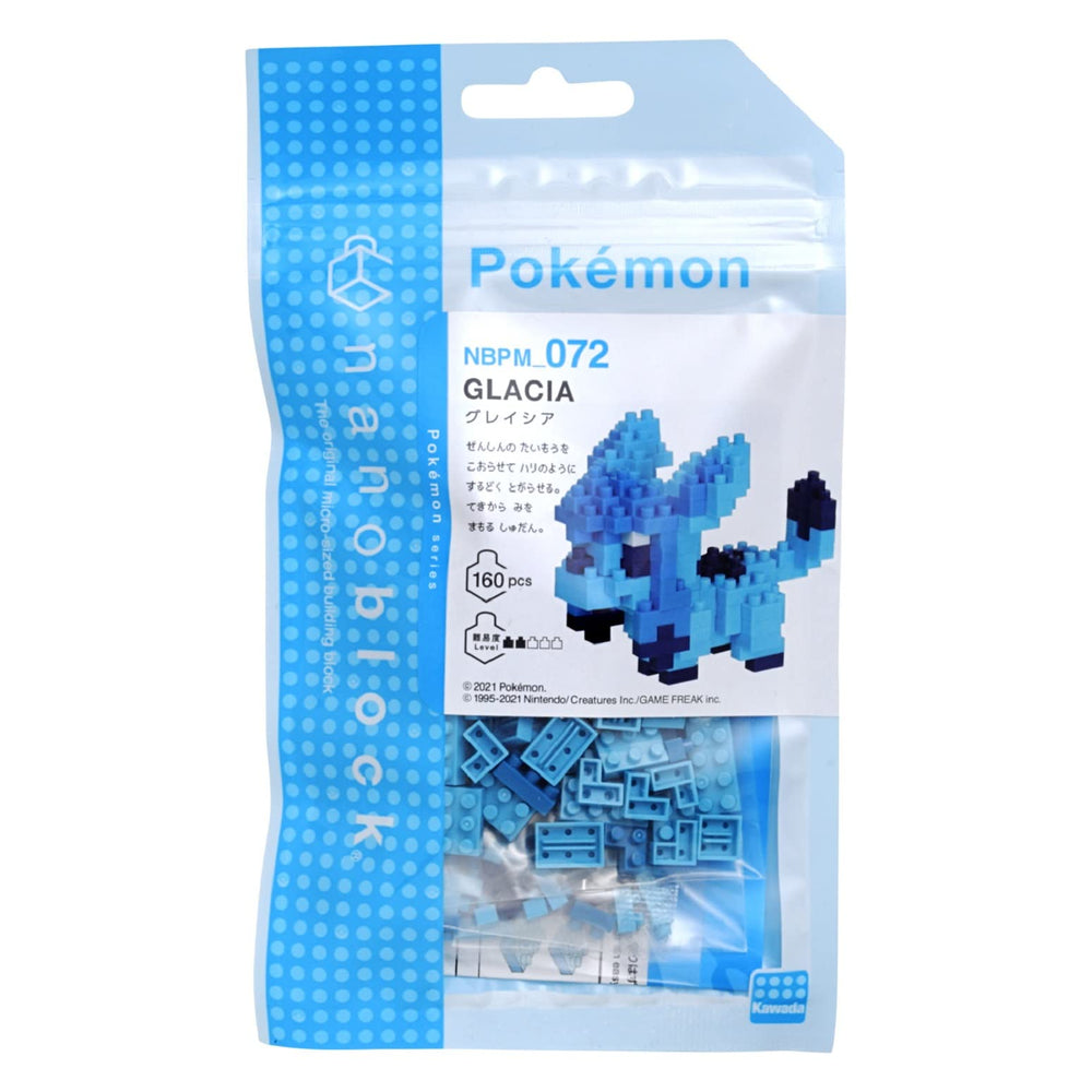 Nanoblock Glaceon close-up detail highlights precise pixels for realistic mini art.