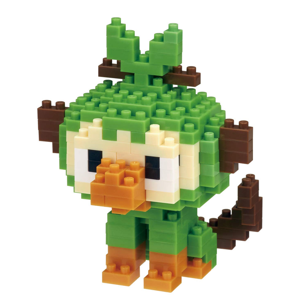 Nanoblock Grookey building kit in assembly stage, ideal for hands-on creativity and display