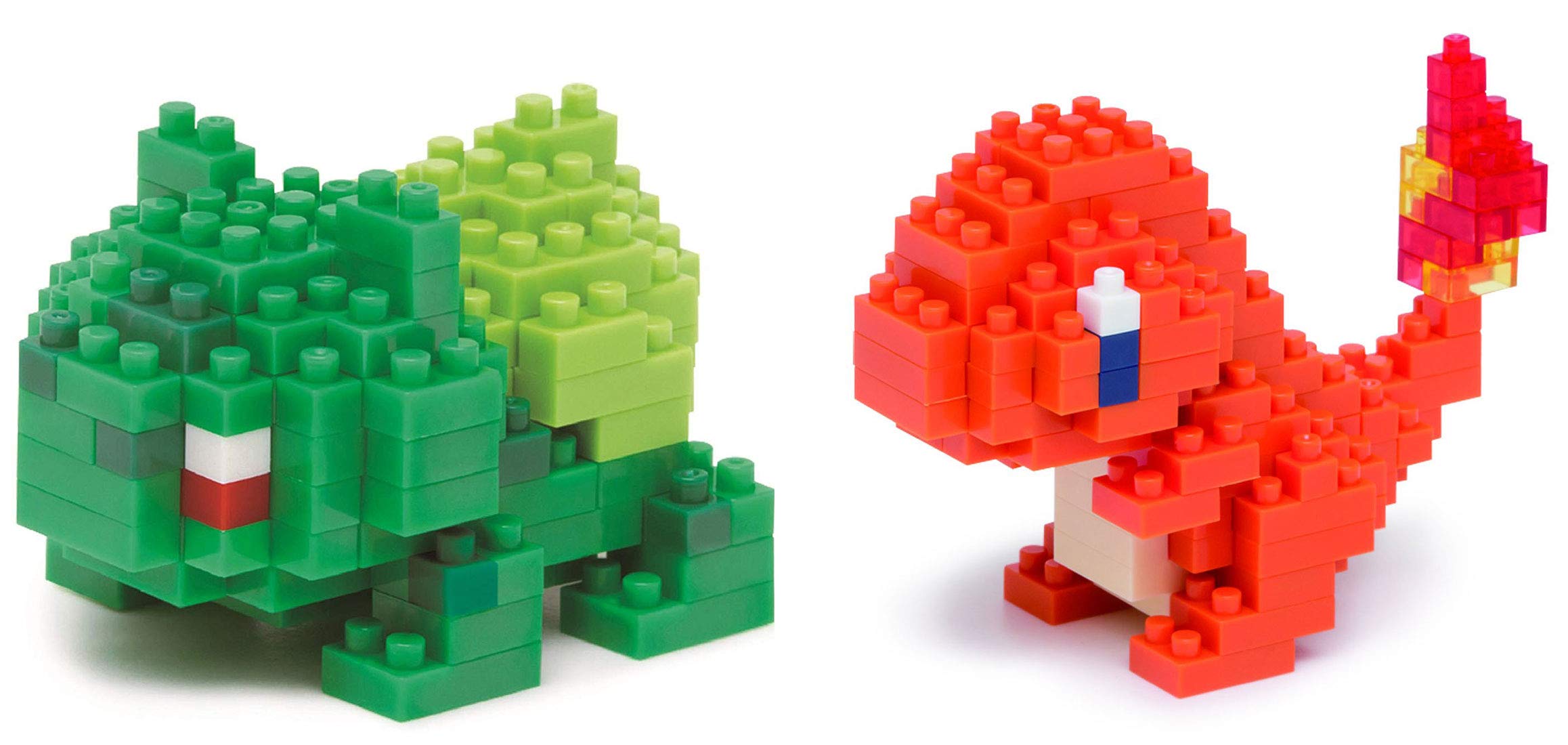 Nanoblock Hitokage assembled miniature figure for precise display.