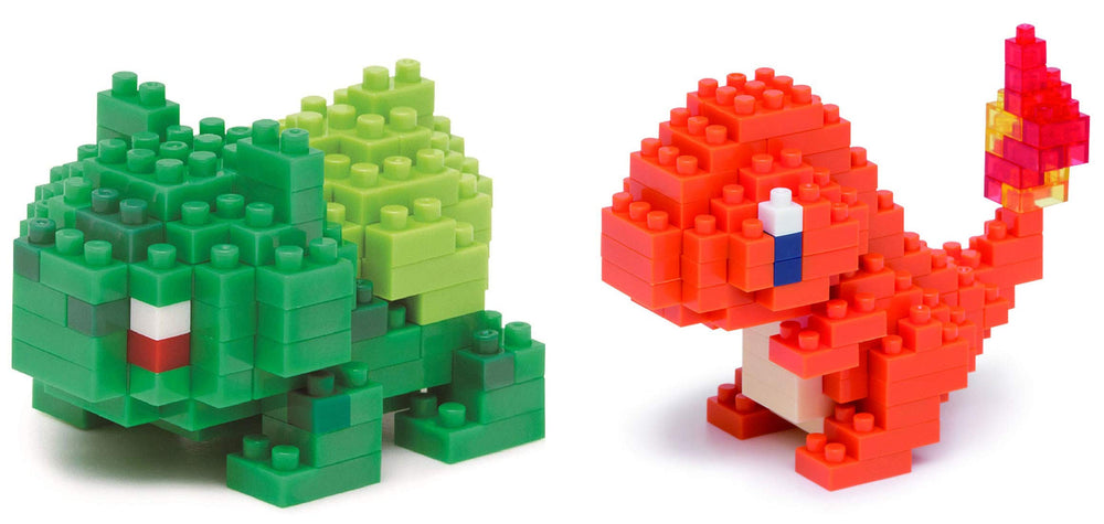 Nanoblock Hitokage assembled miniature figure for precise display.