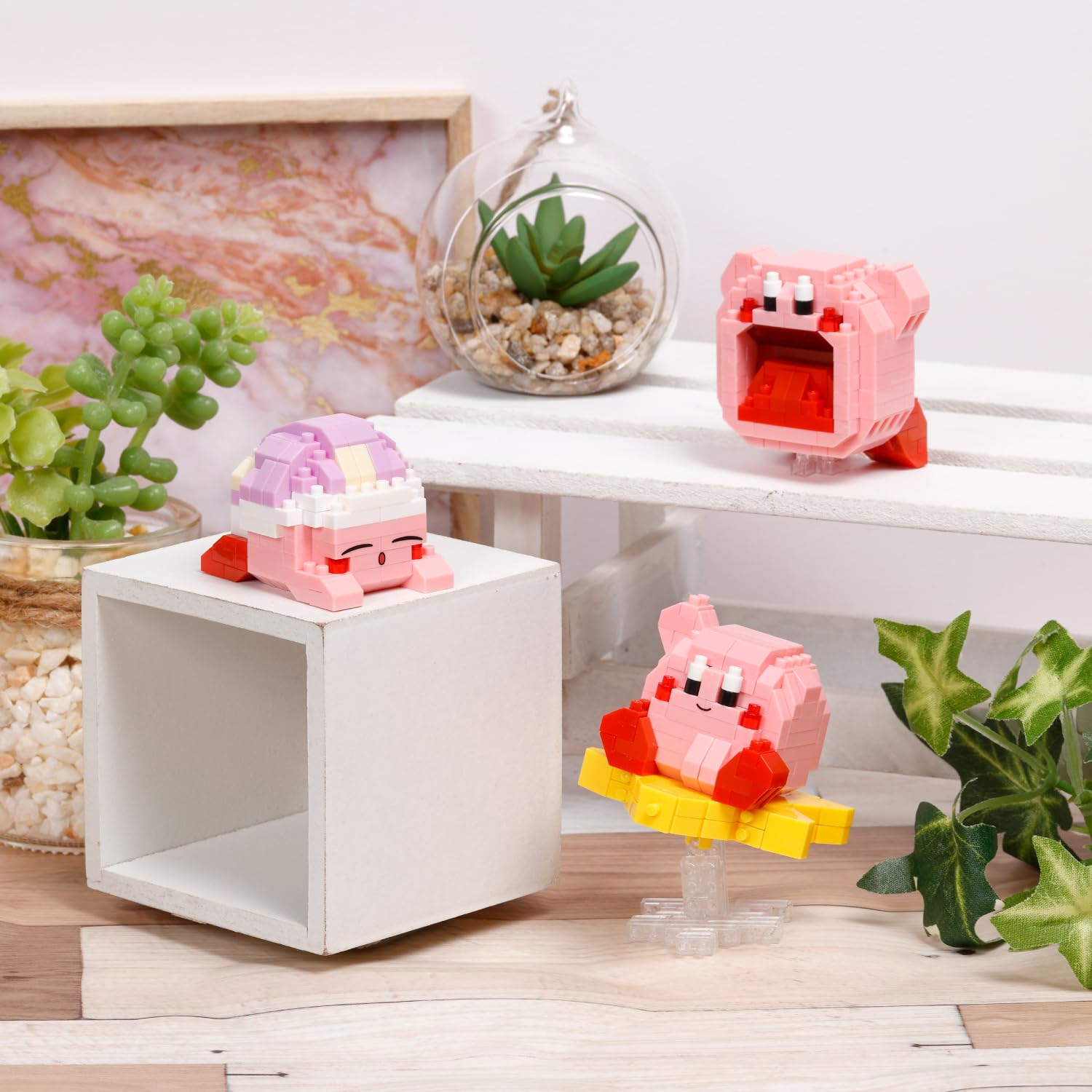 Nanoblock Kirby detailed face expression captures realism in the mini build
