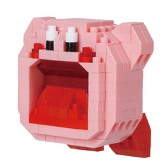 Nanoblock Kirby inhaling figure shows compact detail for display and collection