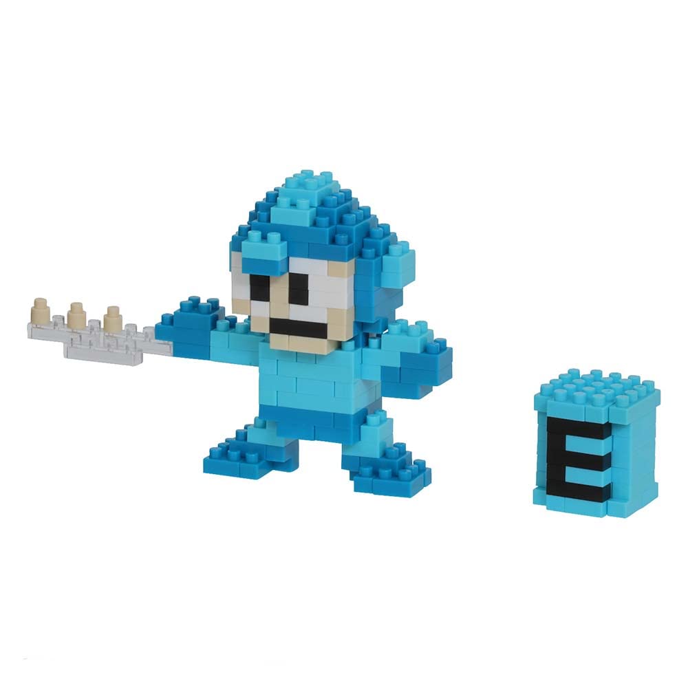 Nanoblock Mega Man figure, 2.48-inch height, perfect for compact display and easy collection.
