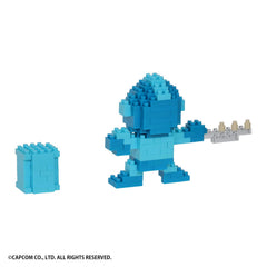 Nanoblock Mega Man box shows official Bandai Namco license for authentic product.