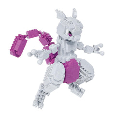 Close-up of Nanoblock Mewtwo Deluxe pieces showing precise detailing