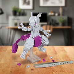 Official Kawada licensing label on Nanoblock Mewtwo Deluxe packaging