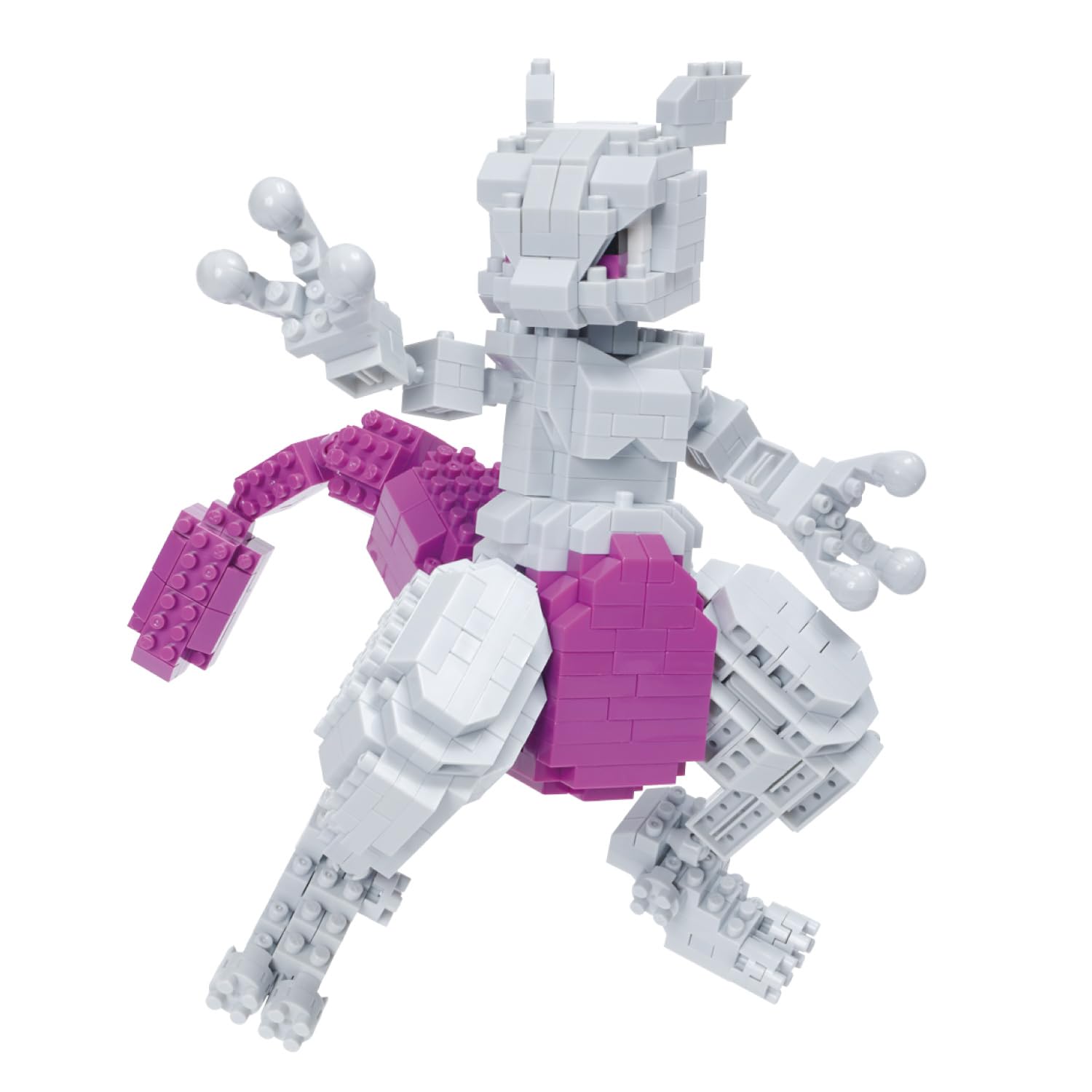 Nanoblock Mewtwo Deluxe standing model ready for display