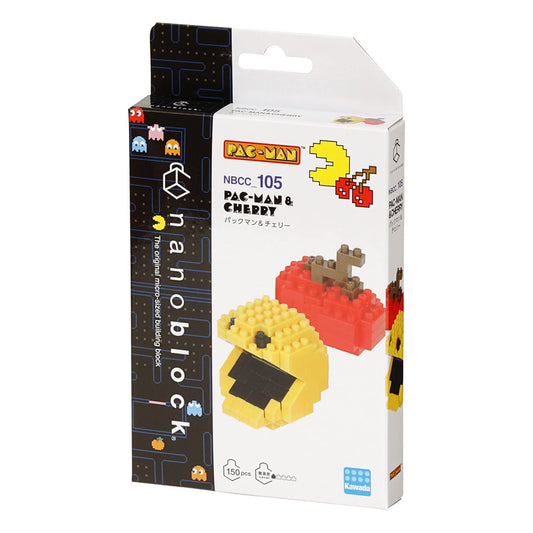 Nanoblock Pac-Man & Cherry miniature figure ready for shelf display