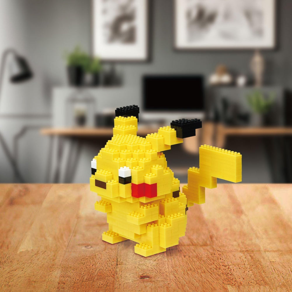 Nanoblock Pikachu DX build process close-up with step-by-step accuracy.