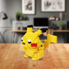 Nanoblock Pikachu DX build process close-up with step-by-step accuracy.