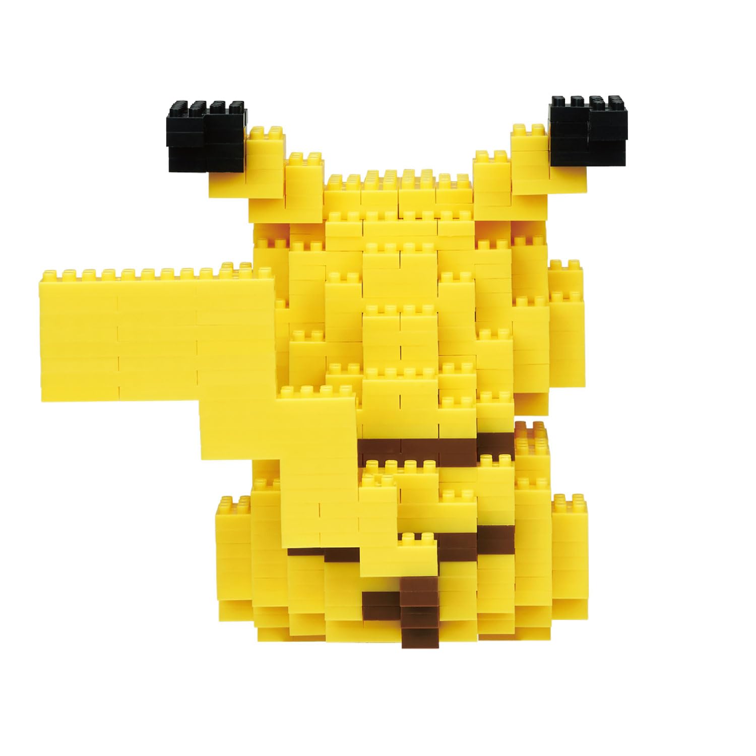 Nanoblock Pikachu DX tiny bricks close-up highlighting micro-size pieces.