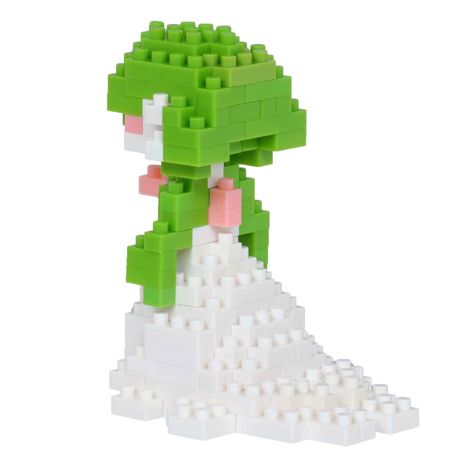 Close-up of small 4mm bricks enabling intricate features on the figure