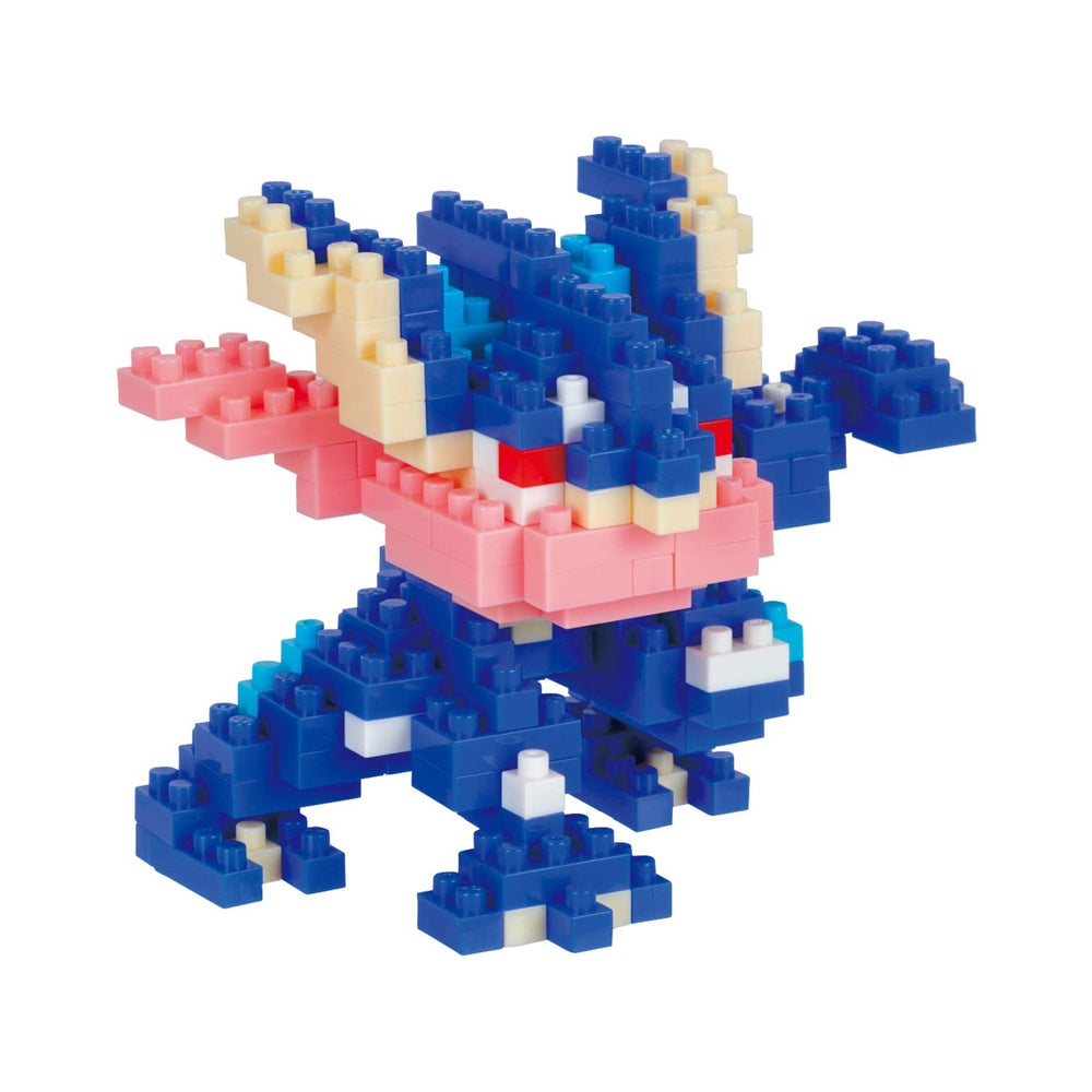 Nanoblock Greninja figure with 180 pieces, ideal for compact display and collection.
