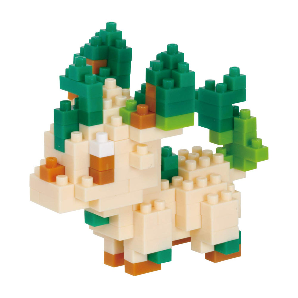 Nanoblock Leafeon palm-sized figure with detailed display-ready design.