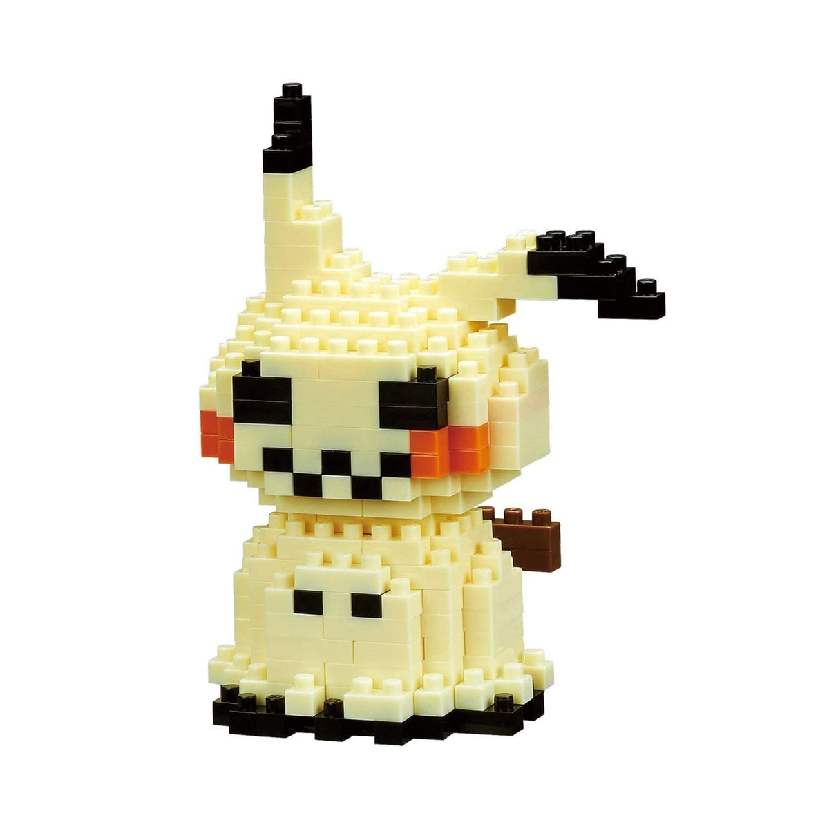 Nanoblock Pokémon Mimikyu figure close-up for display with tiny bricks.