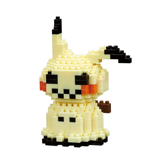 Nanoblock Pokémon Mimikyu figure close-up for display with tiny bricks.