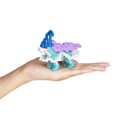 Nanoblock Suicune palm-size display fits desks and shelves.