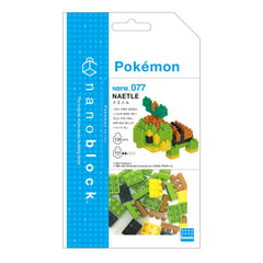 Nanoblock Pokémon Turtwig close-up bricks showing tiny 4mm pieces for detailed building.