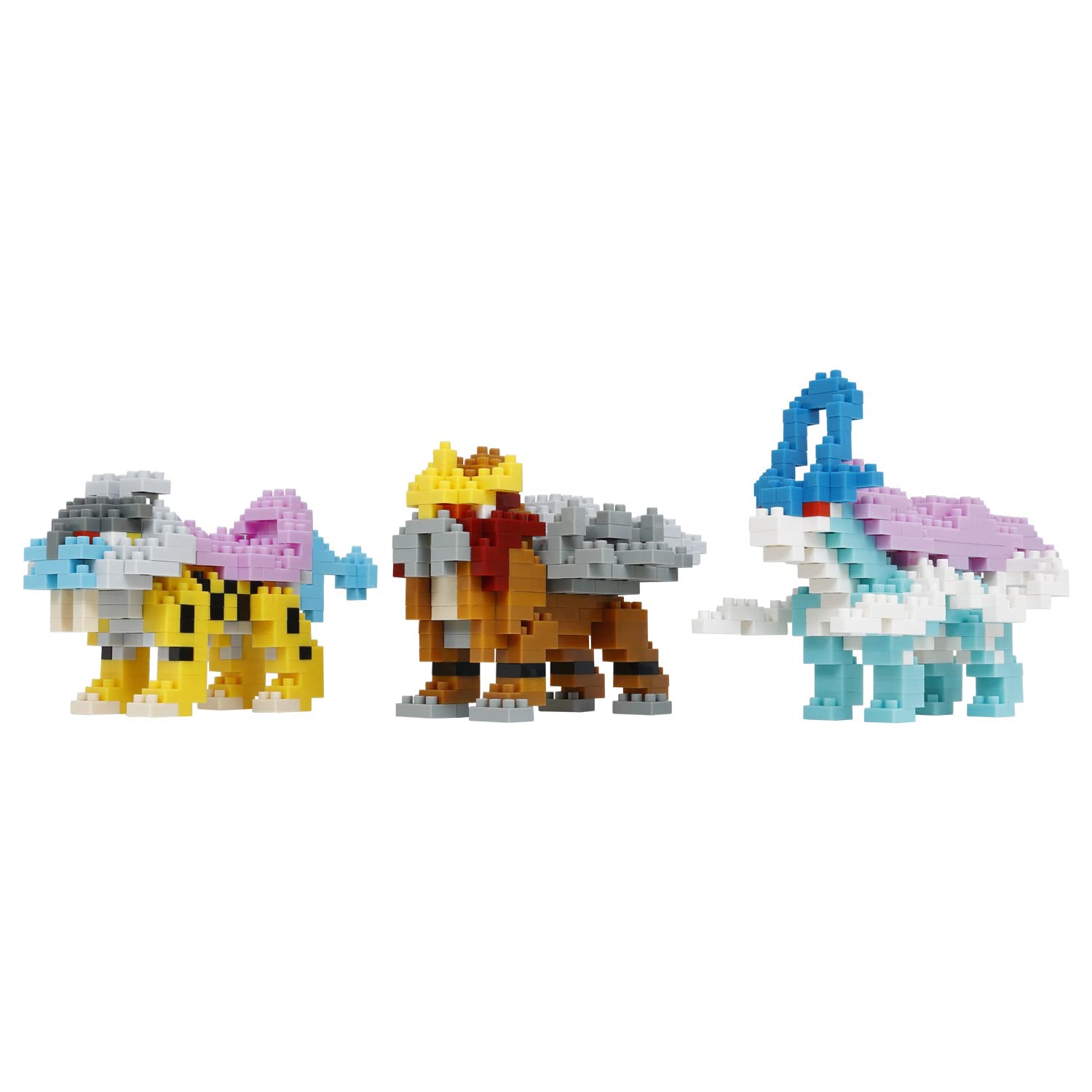 Nanoblock Raikou instruction set view demonstrates step-by-step building.