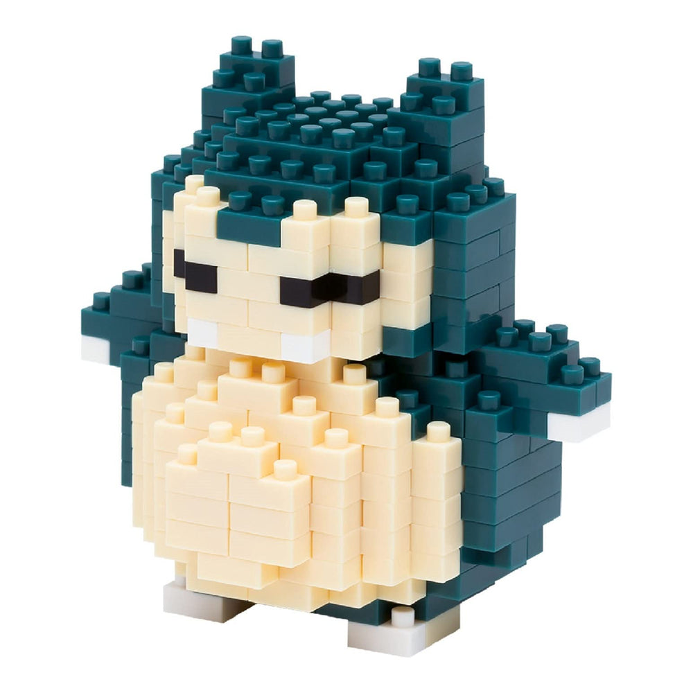 Nanoblock Snorlax grey build close-up for detailed desk display