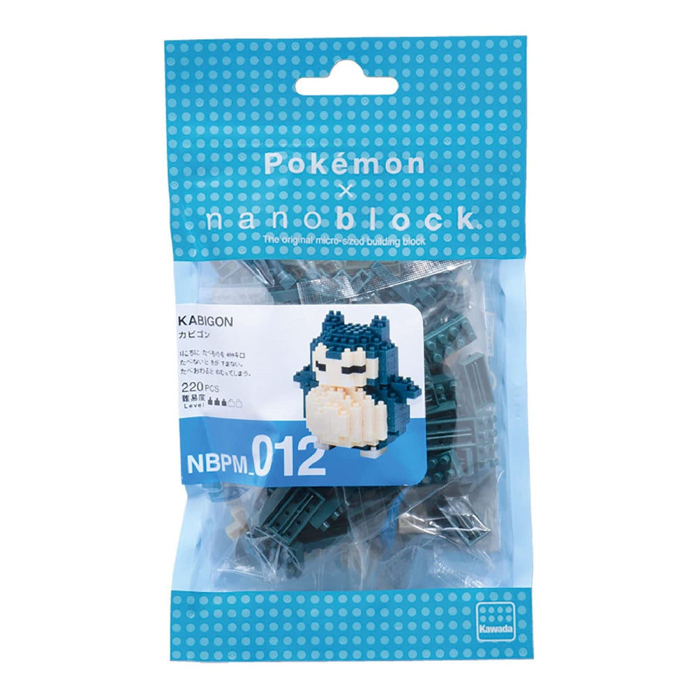 Nanoblock Snorlax grey model on shelf, ideal for collectors seeking detail