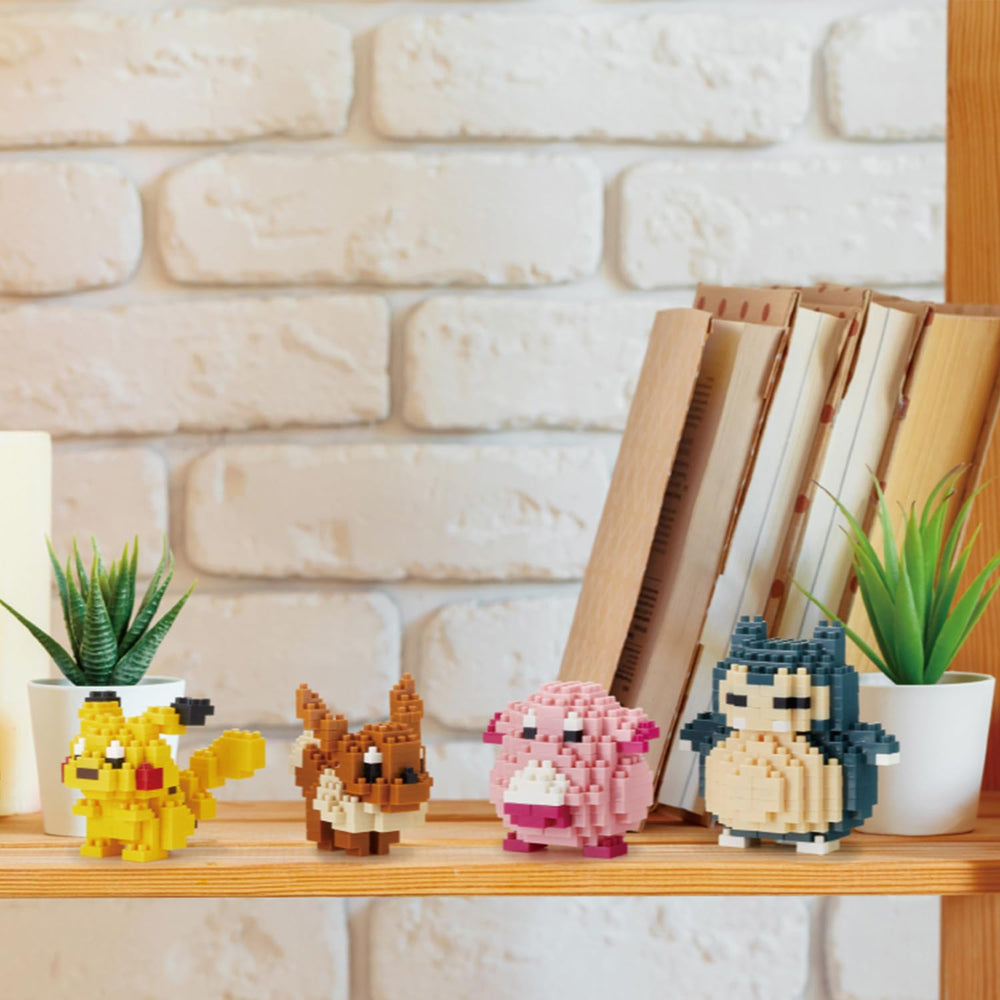 Nanoblock Snorlax palm-size model held in hand