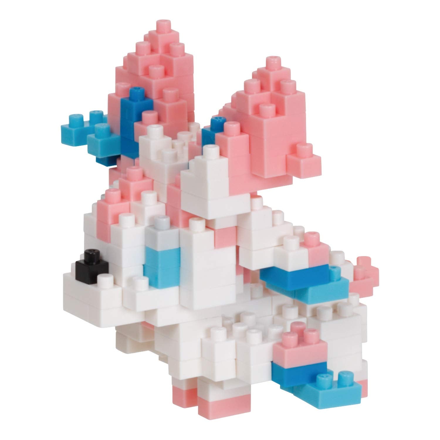 Nanoblock Sylveon Pokemon model in assembly for focused building and display.
