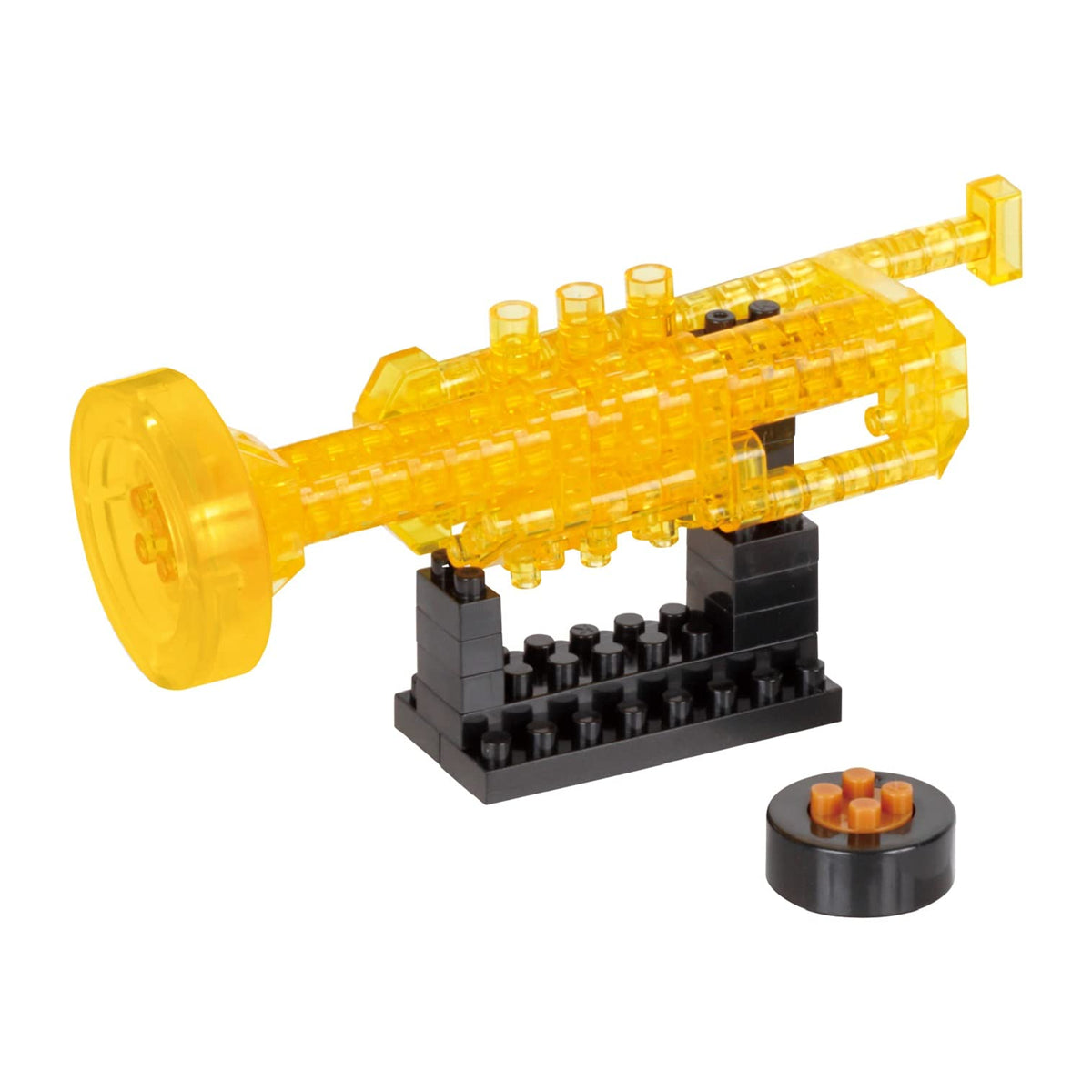 Nanoblock trumpet collection series miniature; 110-piece set for display and hands-on building fun.