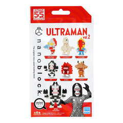 Nanoblock Ultraman Vol. 2 palm-sized display figures, great for desk or shelf.