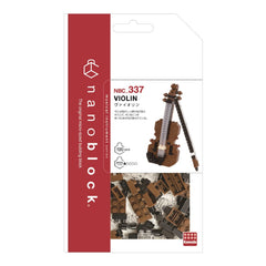 Nanoblock violin close-up showing tiny 4mm bricks for precision