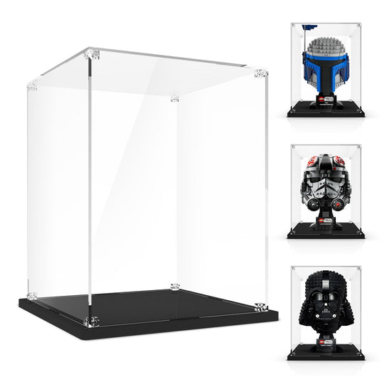 NAOCARD acrylic display case offers a 360-degree view for your Lego helmet.