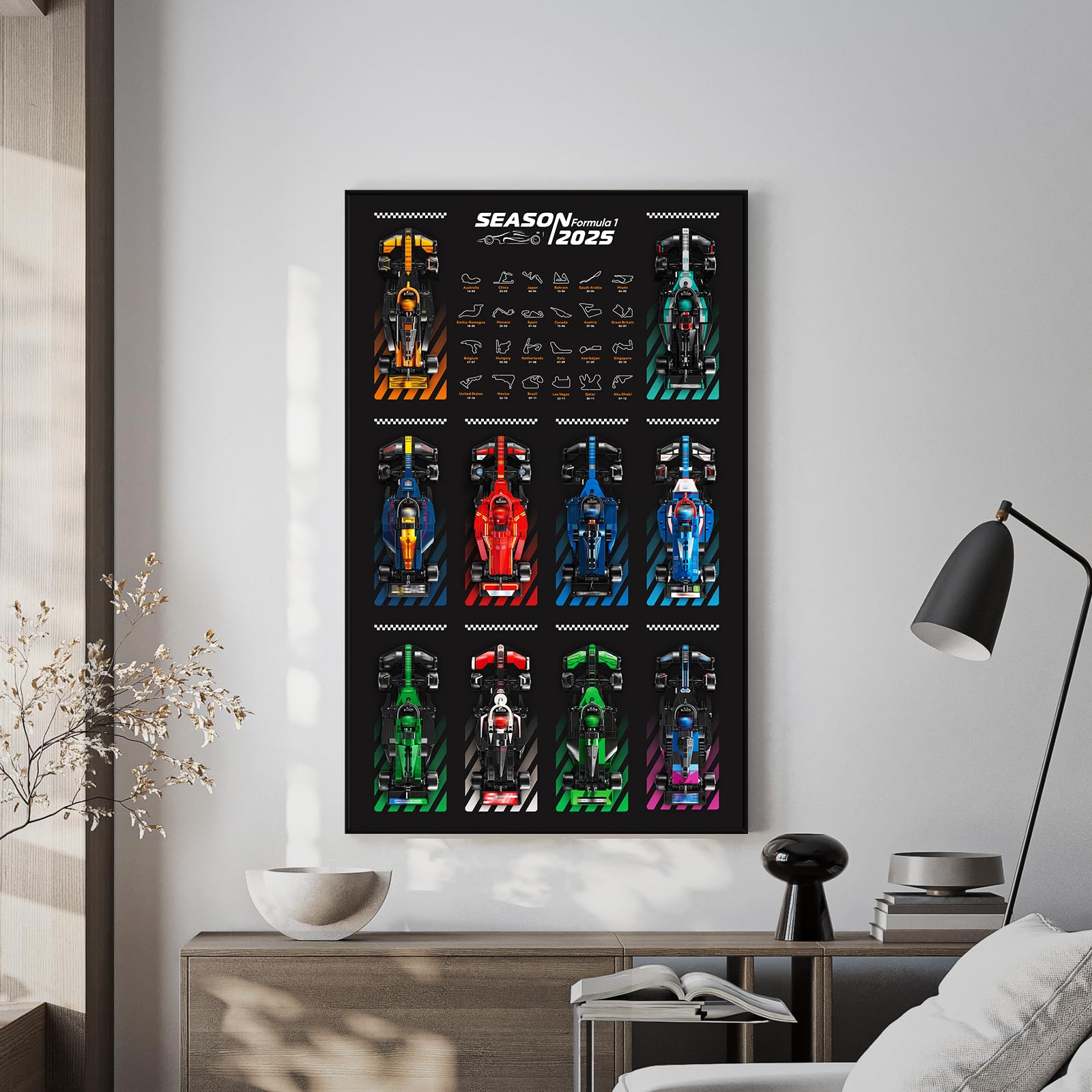 NAOCARD bedroom display on the wall illustrates space-saving display.