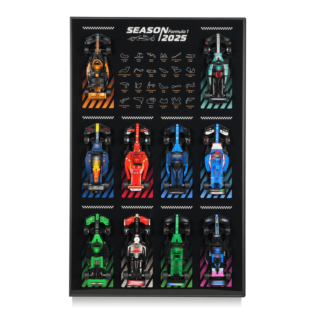 NAOCARD wallboard for Lego Speed Champions mounted display enhances room aesthetics.