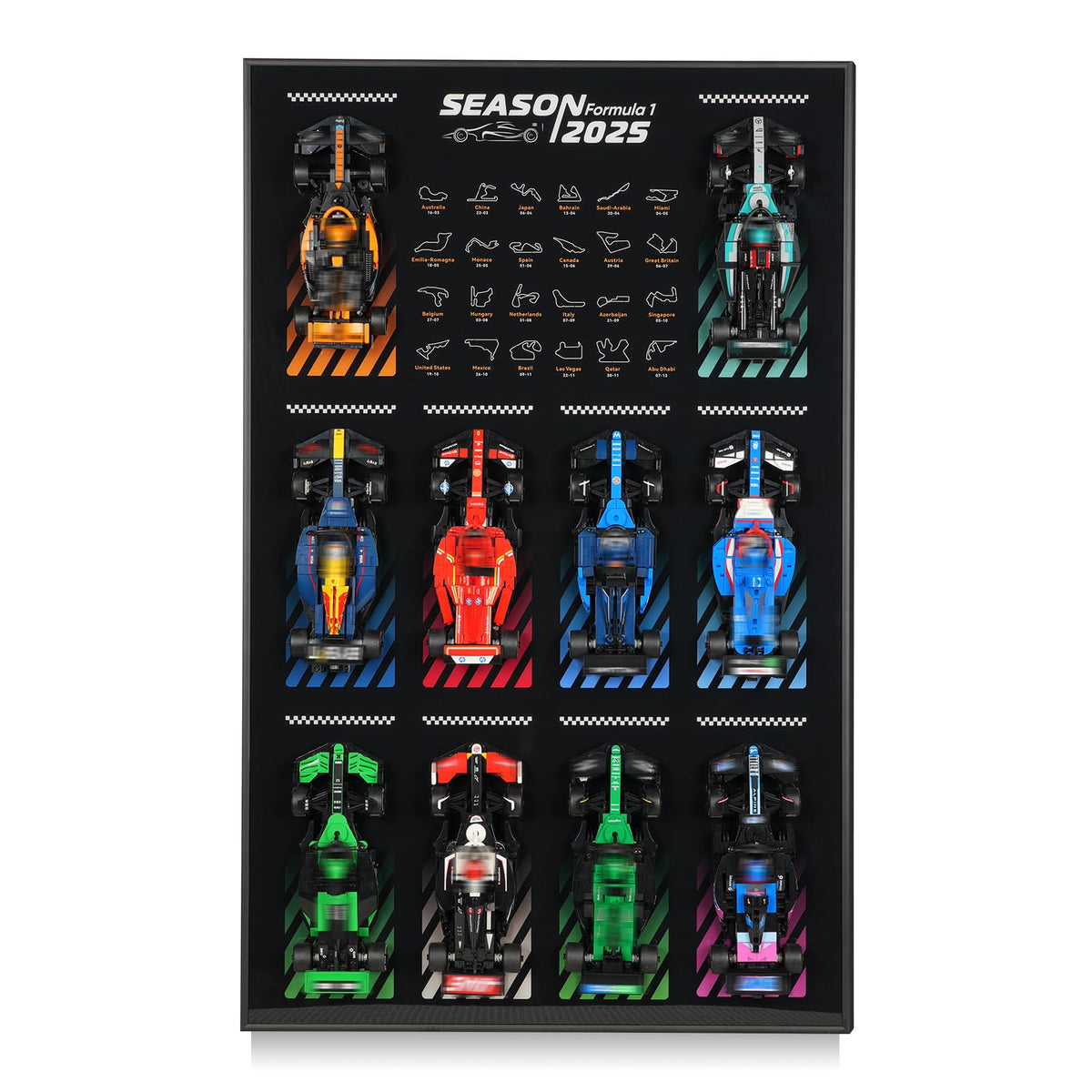 NAOCARD wallboard for Lego Speed Champions mounted display enhances room aesthetics.