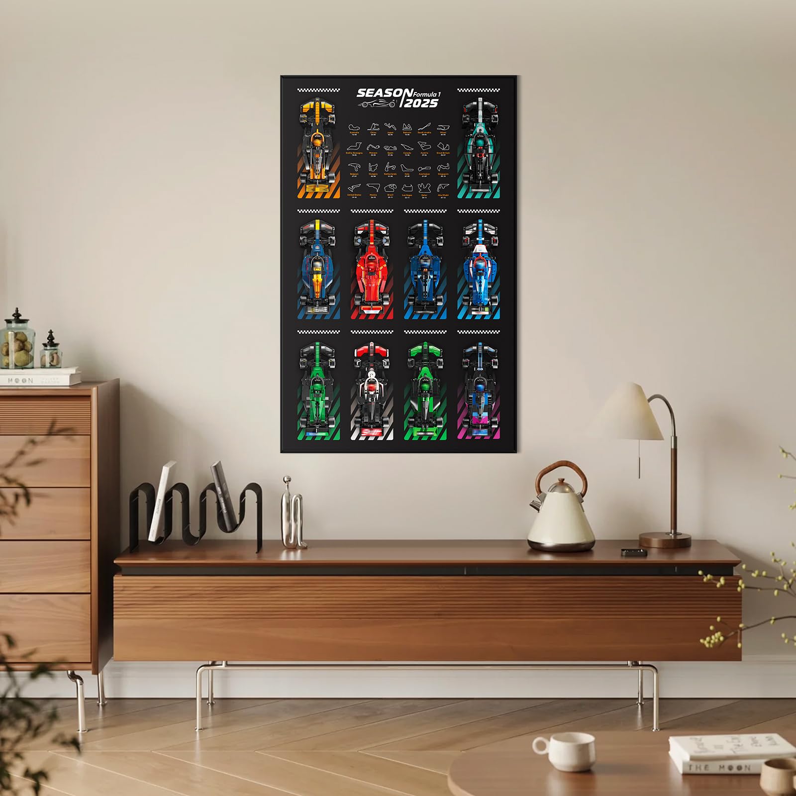 NAOCARD display wallboard showcases the collection in a compact living space.