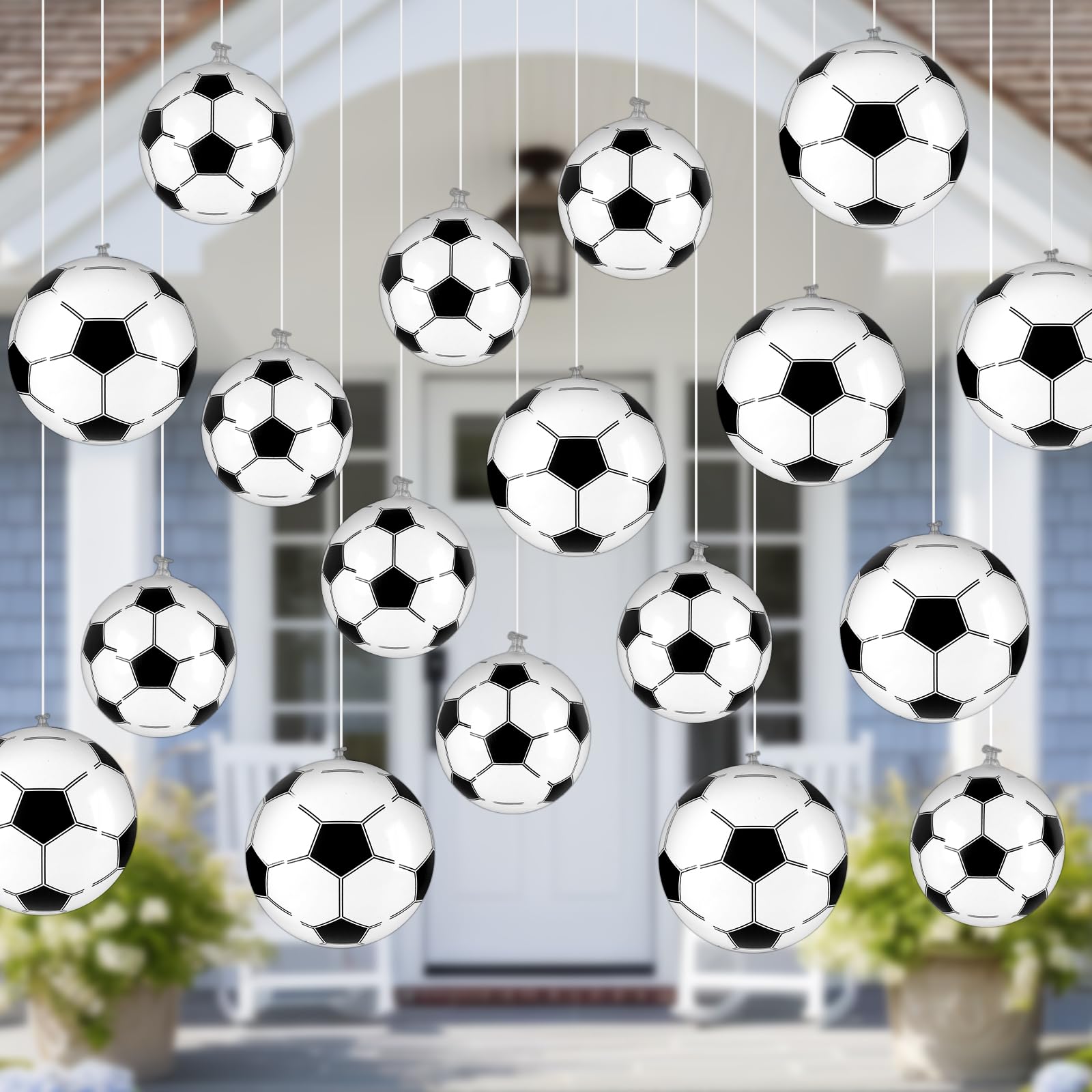 Naozinebi 24-pcs inflatable mini soccer balls for versatile beach play and decoration.