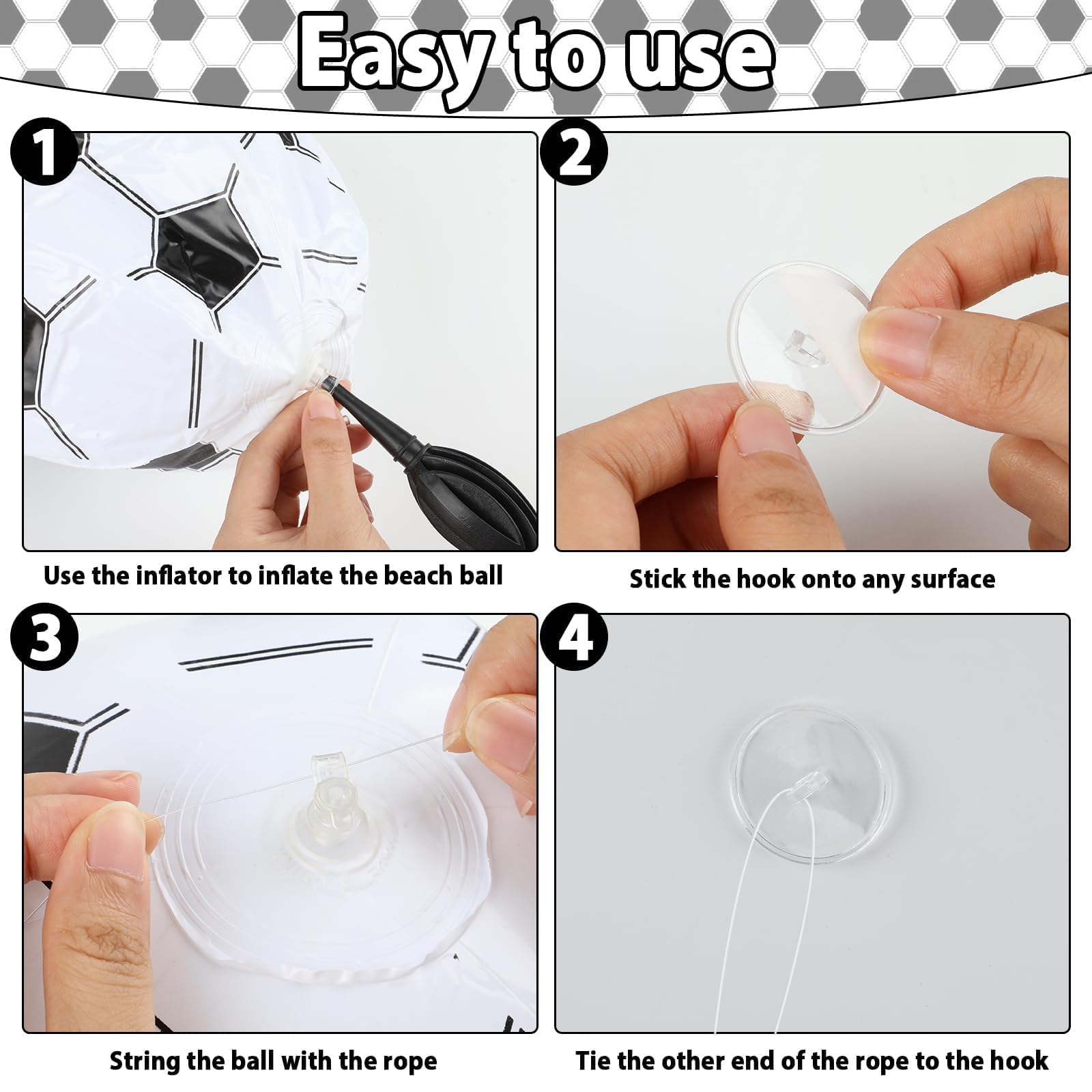 Naozinebi easy-to-inflate beach ball for quick setup and reusable fun.