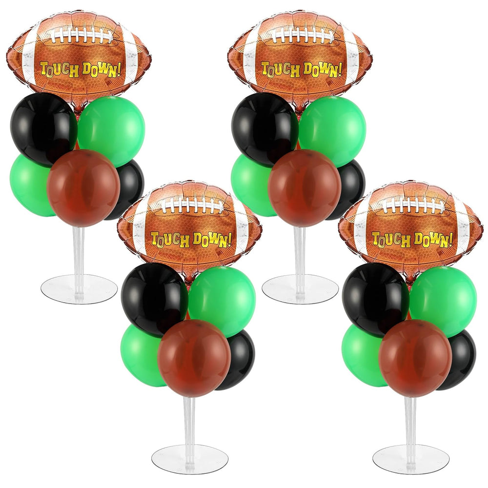 Naozinebi football balloon stand kit creates eye-catching table centerpieces for games and parties.