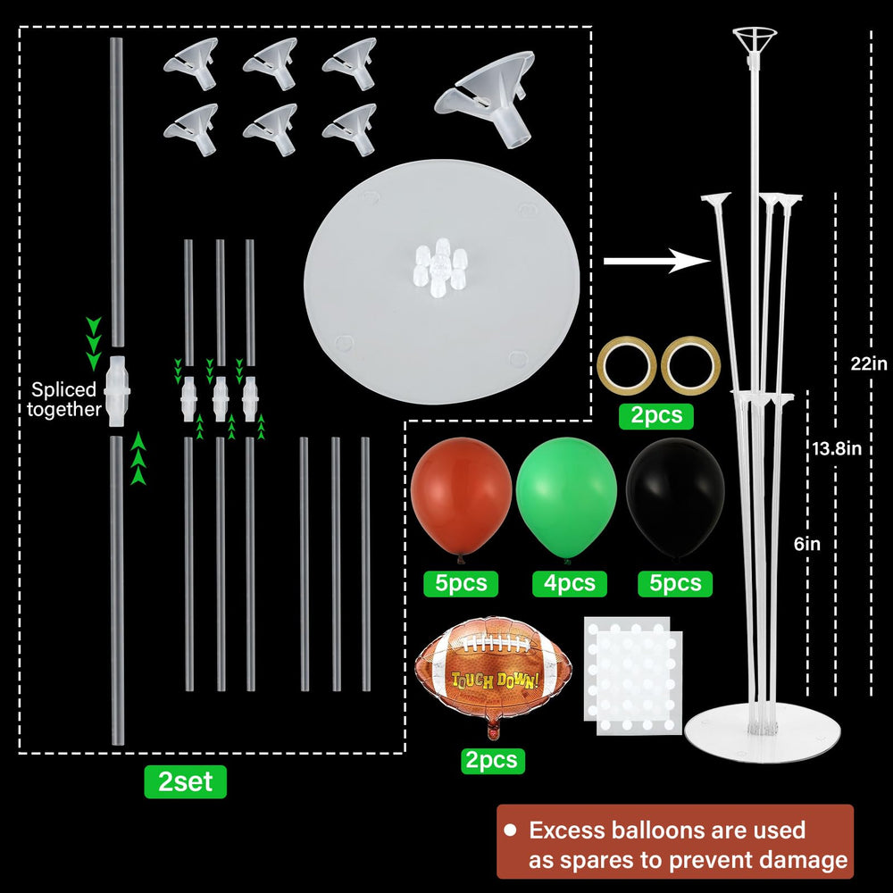 Naozinebi football foil balloons add a shiny focal point to party decor