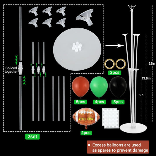 Naozinebi football foil balloons add a shiny focal point to party decor