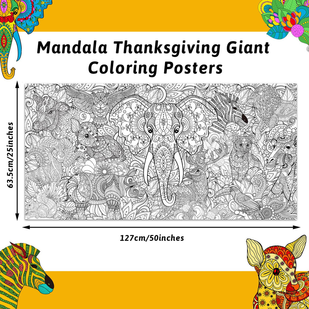 Naozinebi giant mandala fawn poster inspires gentle coloring sessions.