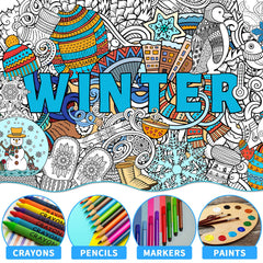 Naozinebi winter mandala poster ideal for classroom and home crafts.