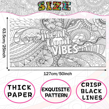 Naozinebi mandala poster made with thick paper ideal for pencils, markers, and crayons.